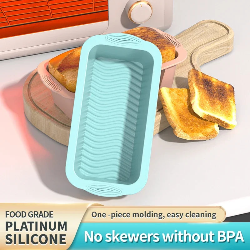 Household Rectangular Silicone Mold Candy Toast Mould Easter Bread DIY Kitchen Supplies Cake Bakeware Pan Baking Tools